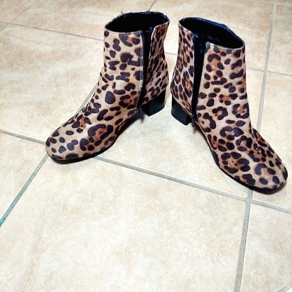 Animal Print Faux Suede Boots - Picture 3 of 6